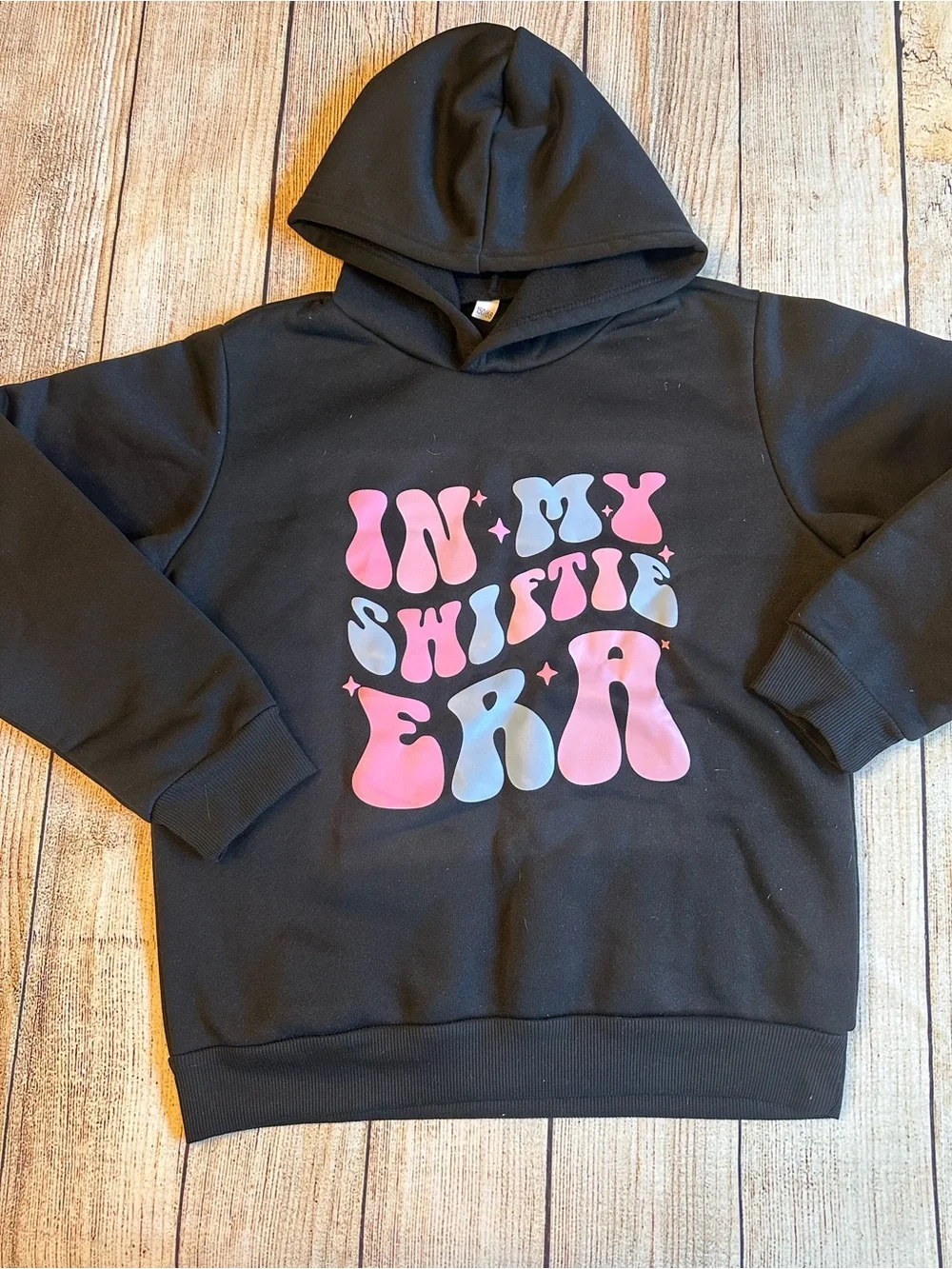 Girls In My Swiftie Era Taylor Swift Graphic Hoodie Black Size 150